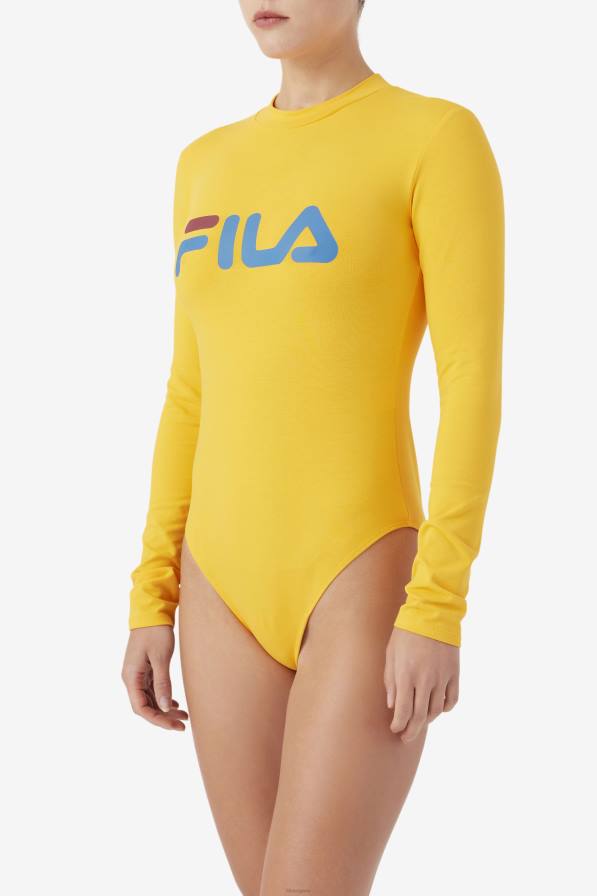 2HNL1745 жълто/валарта синьо/ревен FILA chaya боди жълто/vallarta blue/rhubarb fila