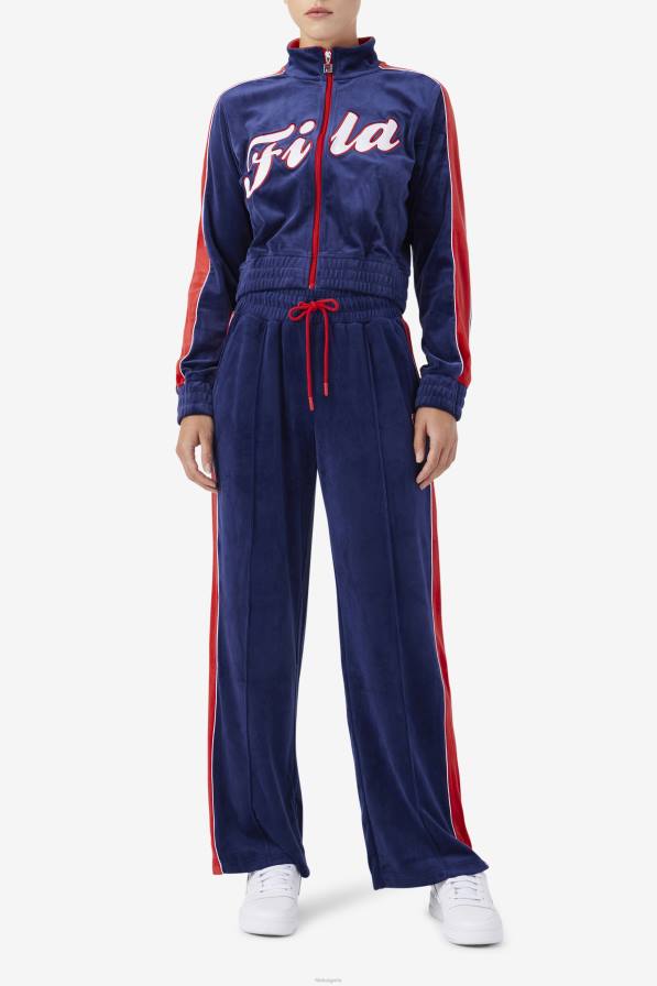 2HNL1581 тъмносиньо/бяло/червено FILA тъмносин/бял/червен велурен панталон от Fila Valery