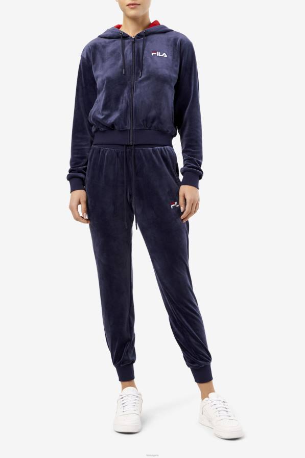2HNL1584 военноморски флот FILA тъмносин зура велур джогинг фила