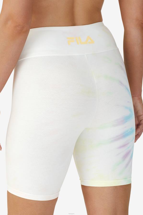 2HNL1676 двойна кремава боя за вратовръзка FILA taima tie dye bike short fila double cream tie dye