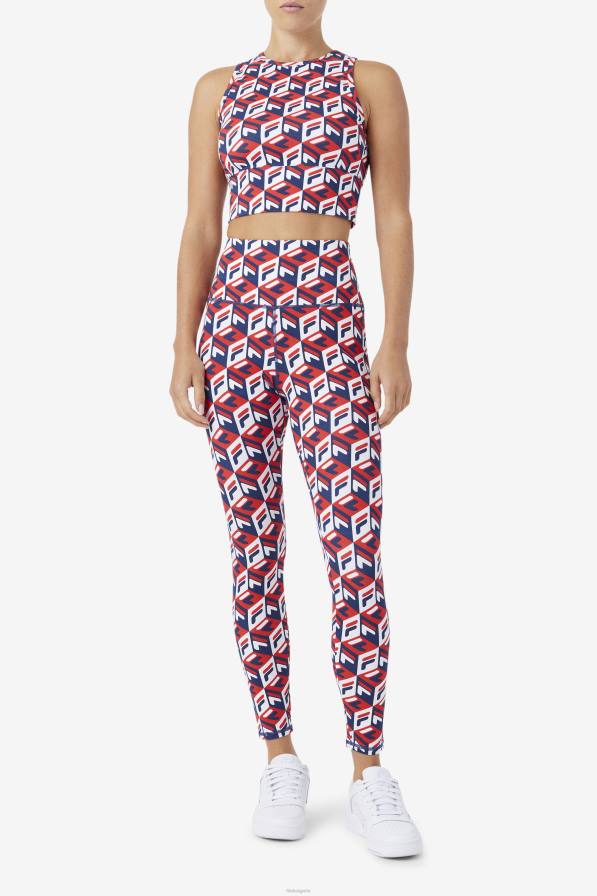 2HNL1705 червено/морско/бяло FILA fila karteras 7/8 плътно червено/морско/бяло