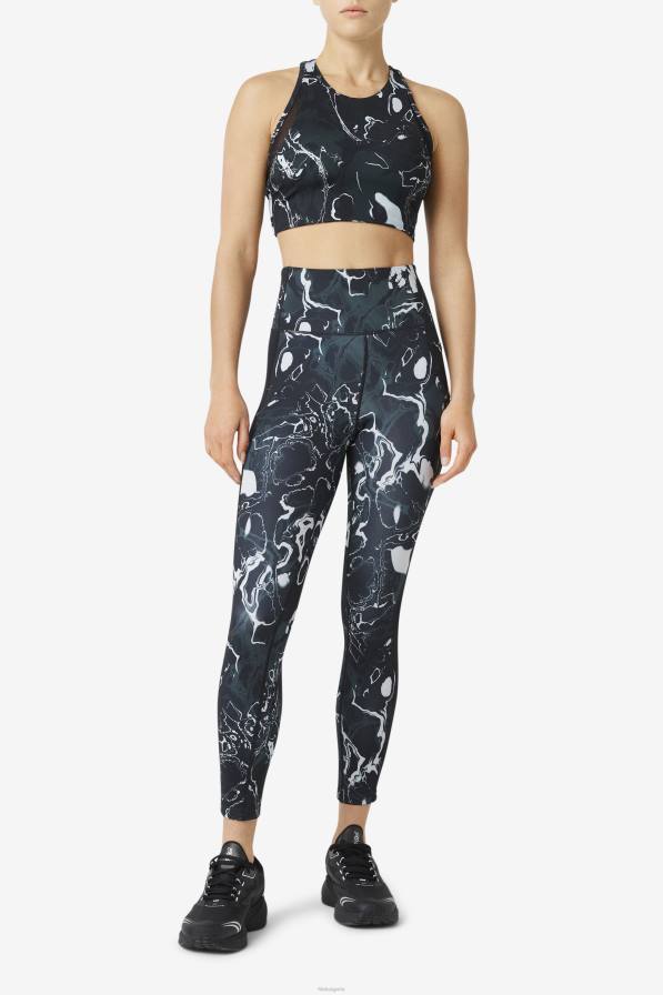 2HNL1964 черен мрамор FILA forza контраст 7/8 клин фила черен мрамор