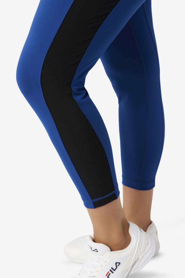 2HNL1994 тъмносин божур/черен FILA Forza текстура клин с висока талия fila тъмносиньо божур/черно