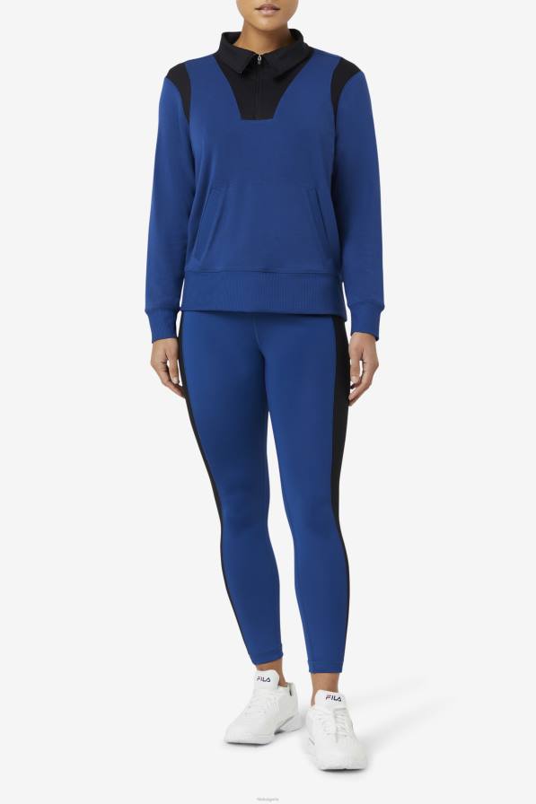 2HNL1997 тъмносин божур/черен FILA Forza текстура клин с висока талия тъмносин божур/черна фила