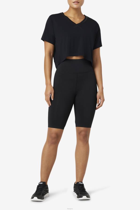 2HNL1859 черен FILA fi-lux high-low crop top черна фила