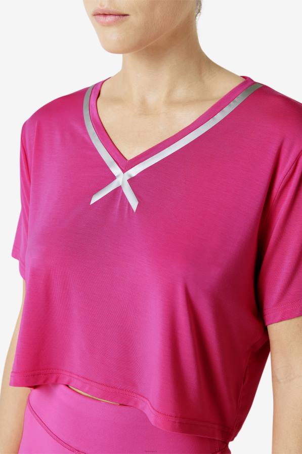 2HNL1860 ярко розово FILA ярко розово fi-lux high-low crop top fila