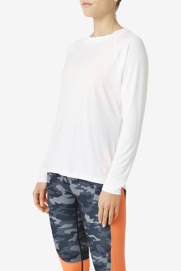 2HNL1867 бяло FILA fila fi-lux мрежест гръб с дълъг ръкав, бяло