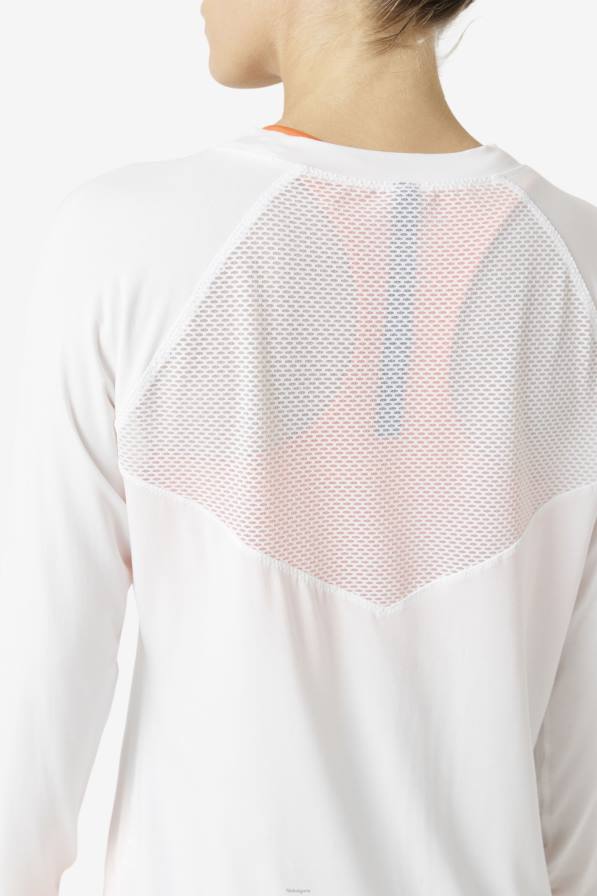 2HNL1867 бяло FILA fila fi-lux мрежест гръб с дълъг ръкав, бяло