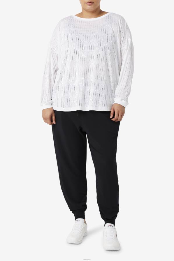 2HNL1888 бяло FILA fila бяло горнище с мрежести дълги ръкави fi-lux