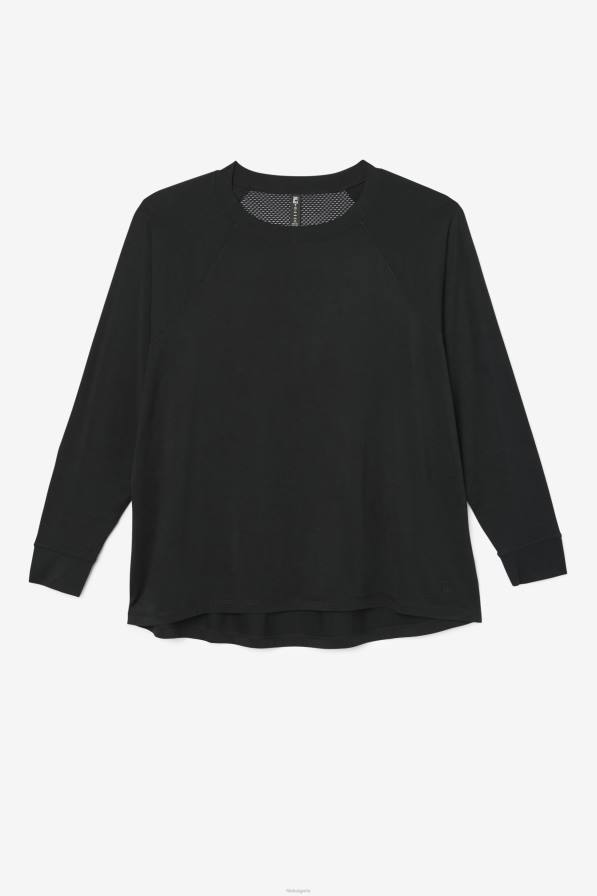 2HNL1897 черен FILA fila fi-lux мрежест гръб с дълги ръкави, черно