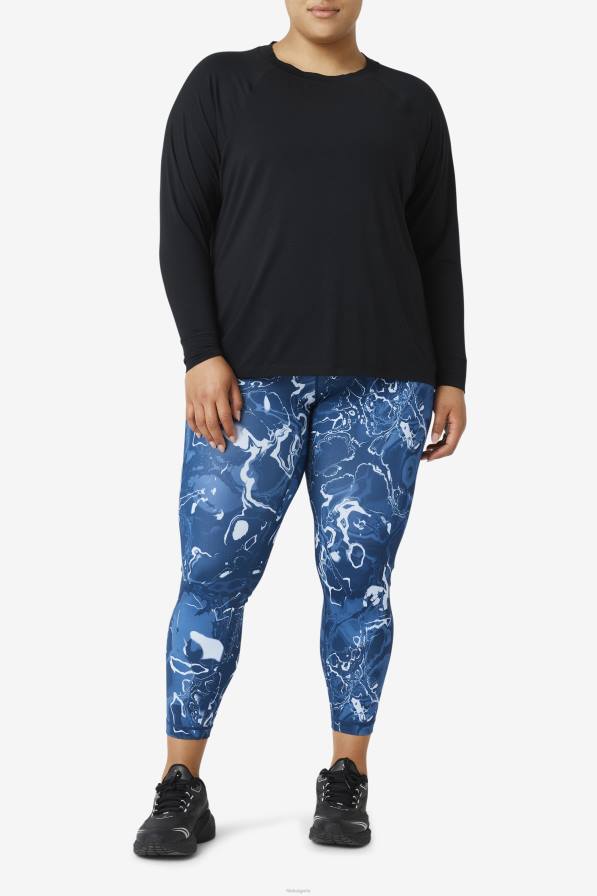 2HNL1897 черен FILA fila fi-lux мрежест гръб с дълги ръкави, черно