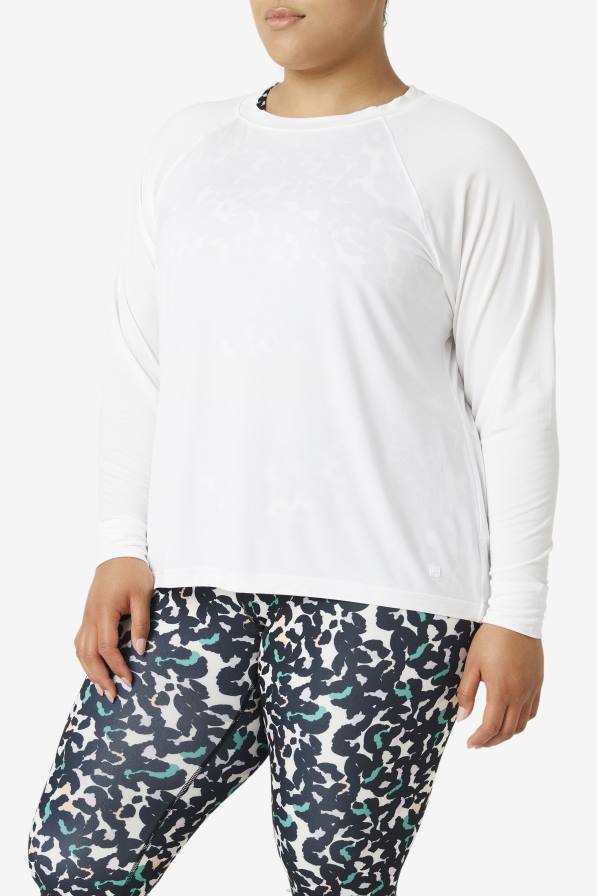 2HNL1898 бяло FILA fi-lux мрежест гръб с дълъг ръкав, фила бяло