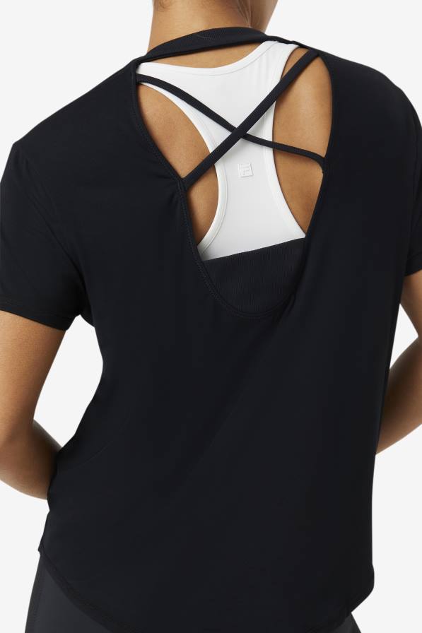 2HNL1899 черен FILA fila fi-lux черно горнище с къс ръкав