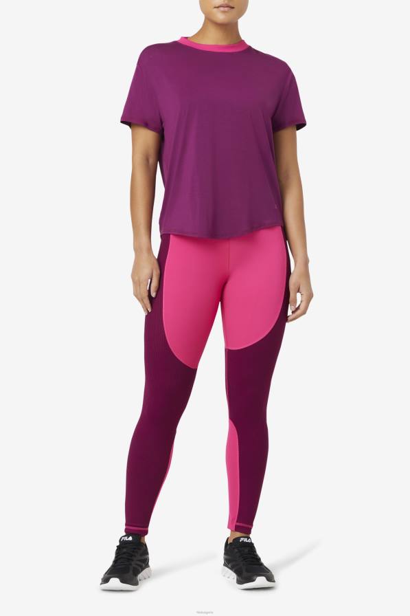 2HNL1903 магенталилаво FILA fila fi-lux горнище с къс ръкав магенталилаво
