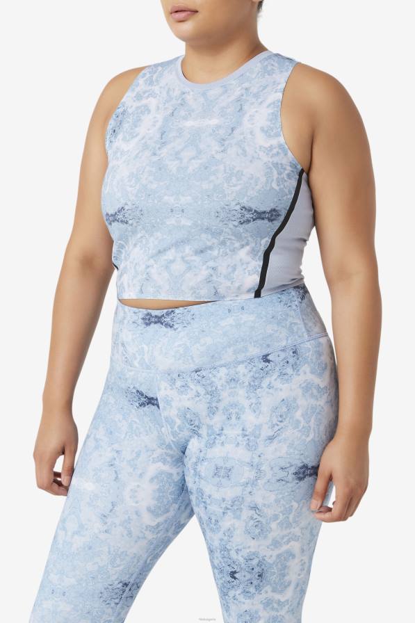 2HNL1934 синя мъгла/черно FILA повдигащо атлетично изрязано горнище fila blue fog/черно