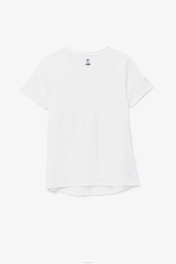 2HNL2027 бяло FILA копринено v-образно деколте бяла фила