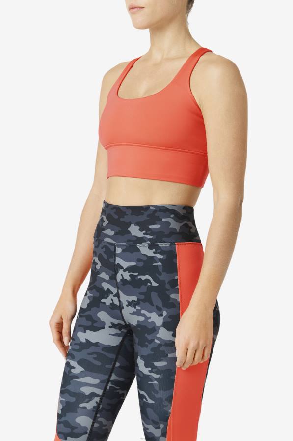 2HNL1790 горещ корал FILA горна част на сутиен с кръстосано повдигане на гърба fila горещ корал