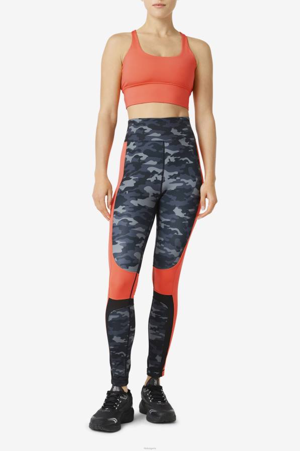 2HNL1790 горещ корал FILA горна част на сутиен с кръстосано повдигане на гърба fila горещ корал