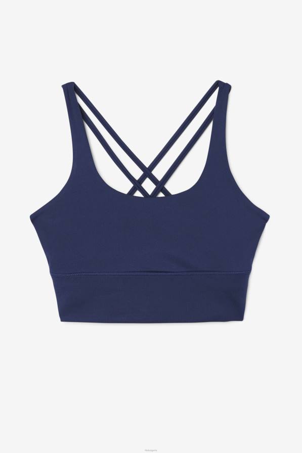 2HNL1793 военноморски флот FILA горна част на сутиен с кръстосано повдигане на гърба тъмносиня фила