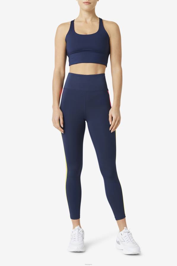 2HNL1793 военноморски флот FILA горна част на сутиен с кръстосано повдигане на гърба тъмносиня фила