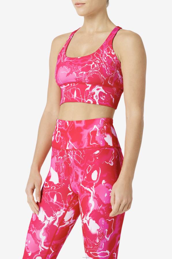 2HNL1794 розов мрамор FILA розов мрамор повдигнат кръст сутиен горнище fila