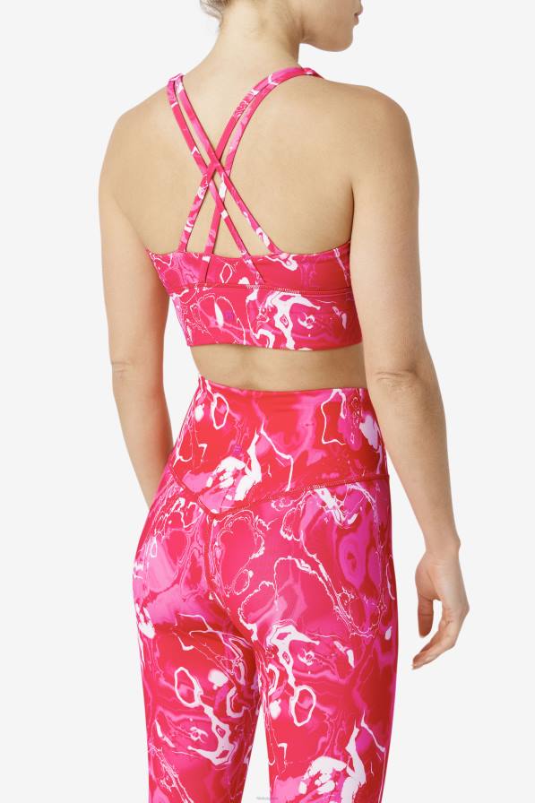 2HNL1794 розов мрамор FILA розов мрамор повдигнат кръст сутиен горнище fila