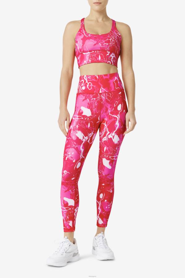 2HNL1794 розов мрамор FILA розов мрамор повдигнат кръст сутиен горнище fila