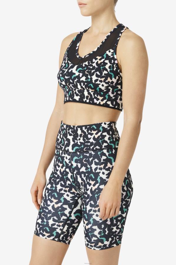 2HNL1802 черно животно FILA горна част на сутиен със състезателен гръб fila black animal