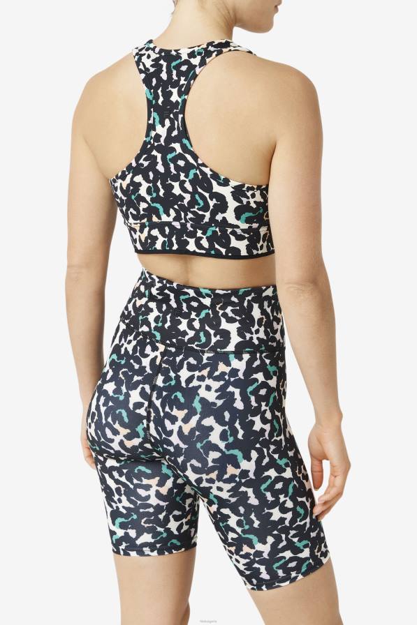 2HNL1802 черно животно FILA горна част на сутиен със състезателен гръб fila black animal