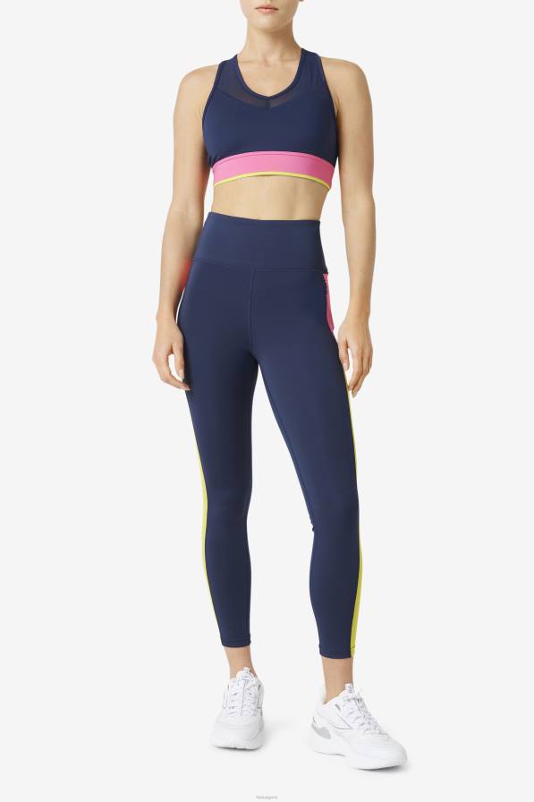 2HNL1805 флот/азалия/сяра FILA повдигната горна част на сутиена със състезателна облегалка тъмносин/азалия/сяра