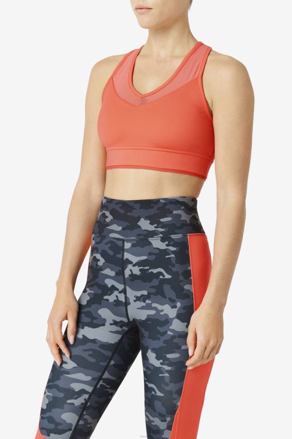 2HNL1806 горещ корал FILA гореща коралова горна част на сутиен със състезателен гръб fila