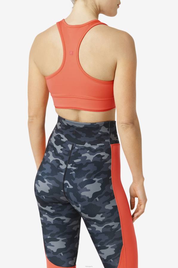 2HNL1806 горещ корал FILA гореща коралова горна част на сутиен със състезателен гръб fila