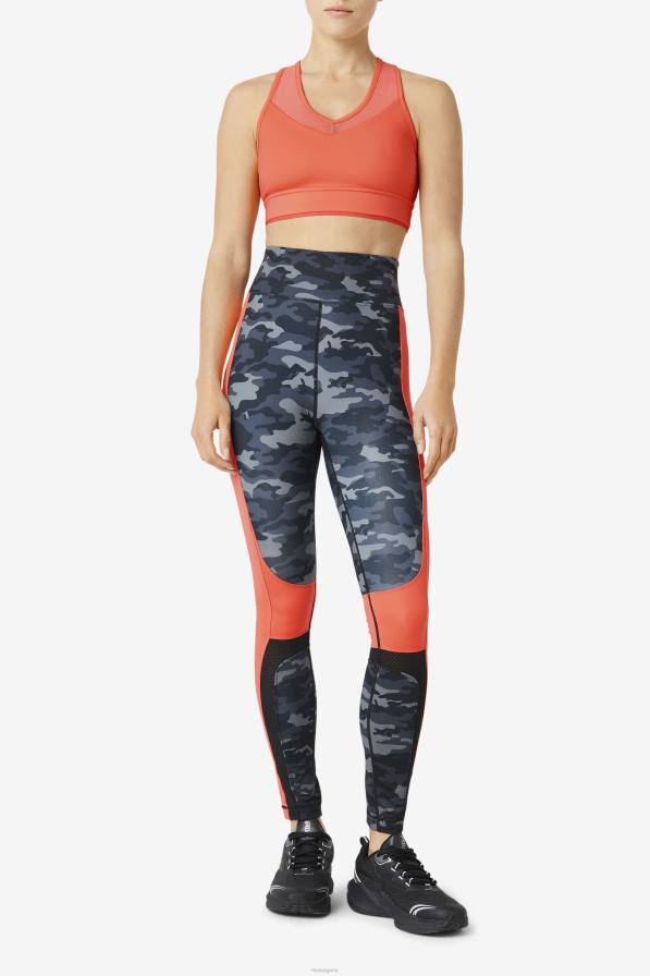 2HNL1806 горещ корал FILA гореща коралова горна част на сутиен със състезателен гръб fila