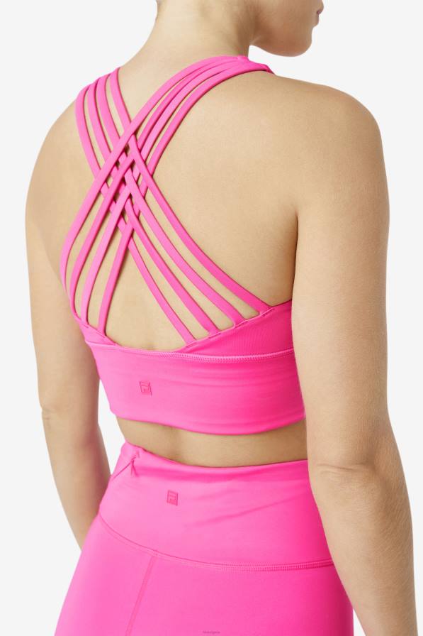 2HNL1813 ярко розово FILA fila повдигнат спортен сутиен с високо деколте ярко розов