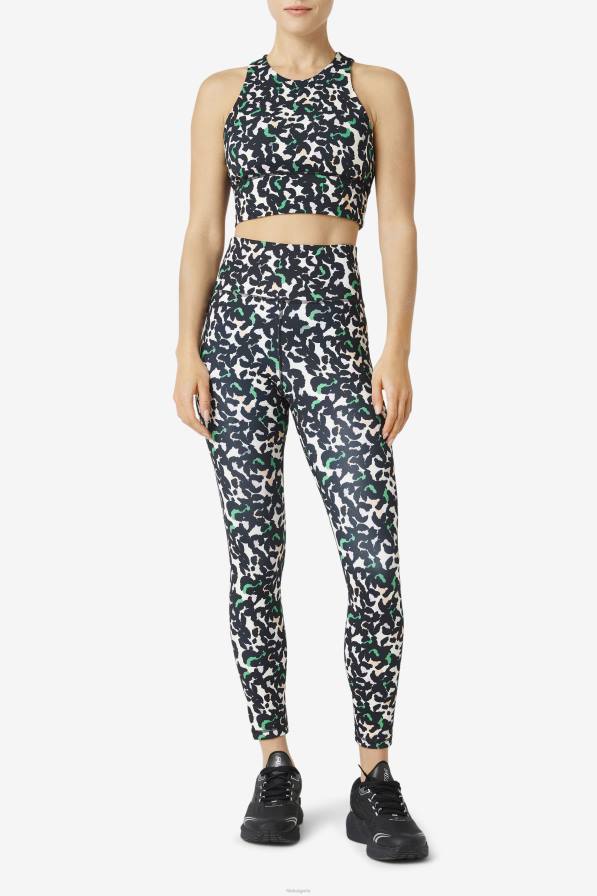 2HNL1814 черно животно FILA повдигнат спортен сутиен с високо деколте fila черно животно