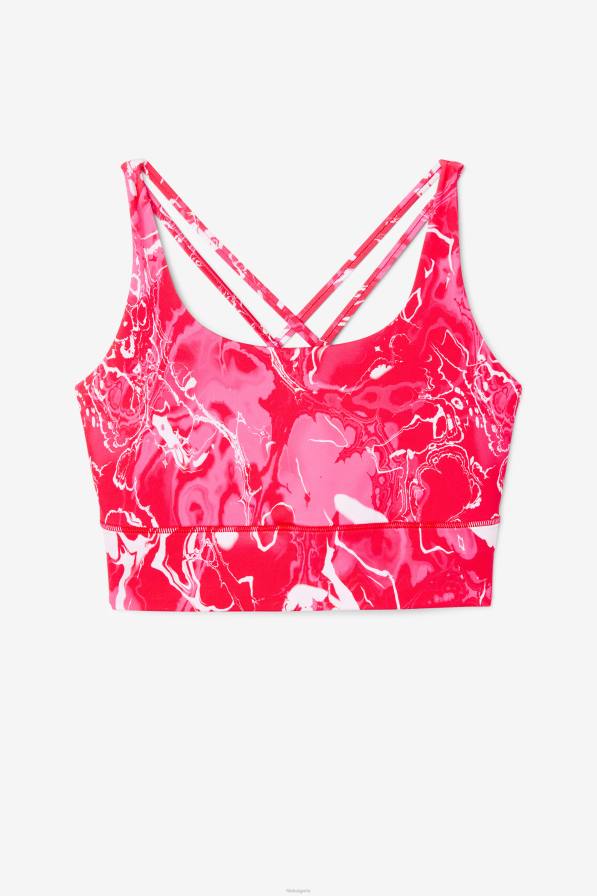 2HNL1828 розов мрамор FILA fila розов мраморен горен сутиен с кръстосано повдигане на гърба