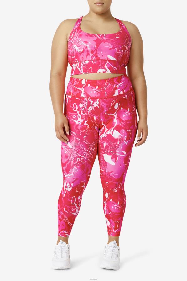 2HNL1828 розов мрамор FILA fila розов мраморен горен сутиен с кръстосано повдигане на гърба