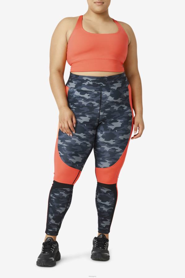 2HNL1830 горещ корал FILA горещо коралово повдигане на сутиен с кръстосана част на гърба fila