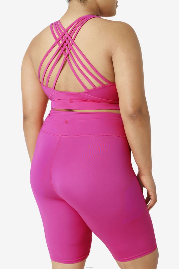 2HNL1839 ярко розово FILA ярко розов спортен сутиен с високо деколте