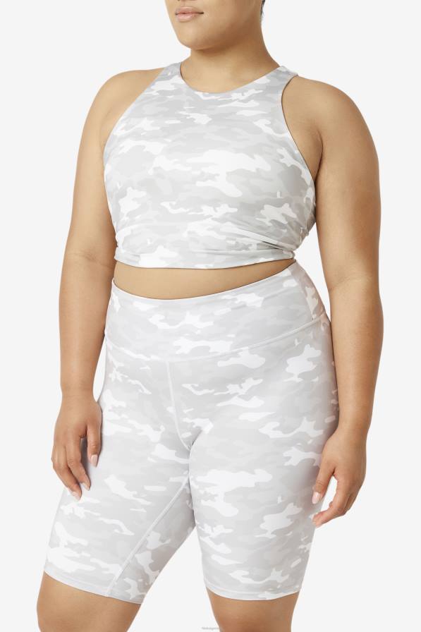 2HNL1841 бяло FILA повдигнат спортен сутиен с високо деколте бял fila