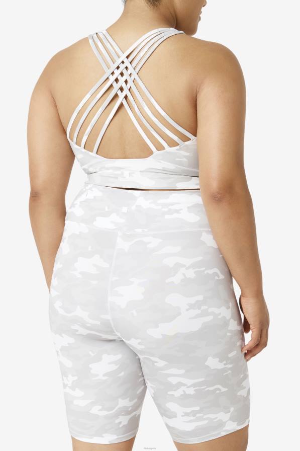 2HNL1841 бяло FILA повдигнат спортен сутиен с високо деколте бял fila