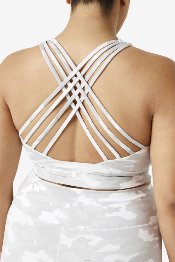 2HNL1841 бяло FILA повдигнат спортен сутиен с високо деколте бял fila