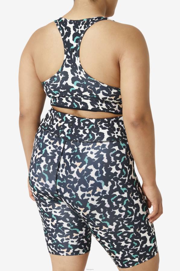 2HNL1853 черен животински принт FILA повдигнат сутиен със състезателна облегалка черен животински принт fila