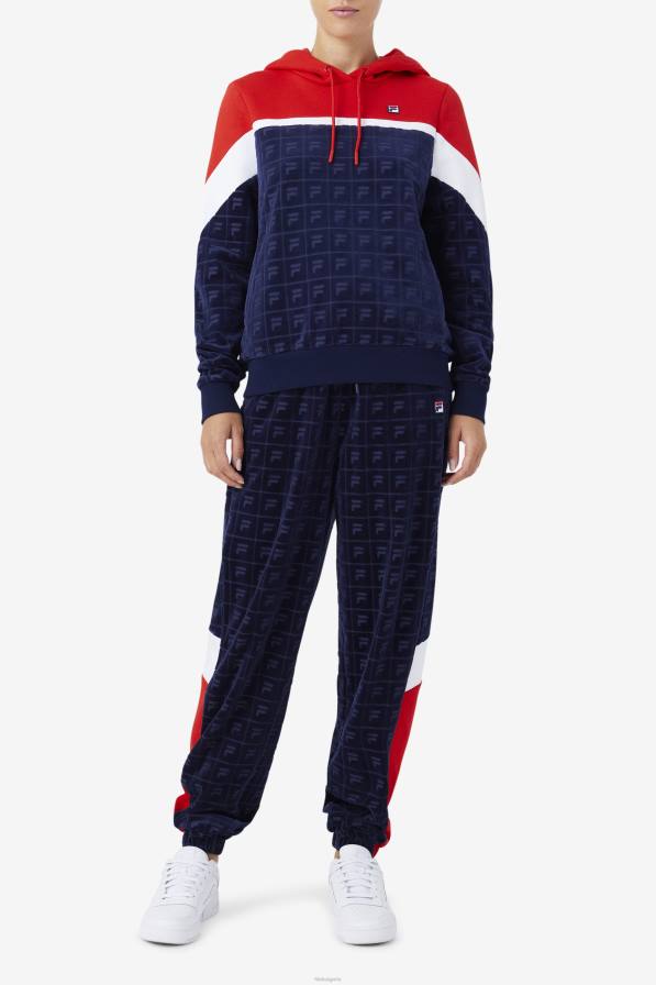 2HNL1488 тъмносиньо/червено/бяло FILA морско/червено/бяло lorri велурена качулка fila