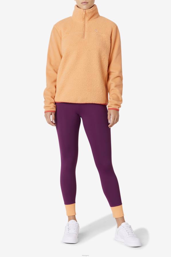 2HNL1518 портокал/кайен FILA портокал/кайен поляна четвърт цип пуловер fila