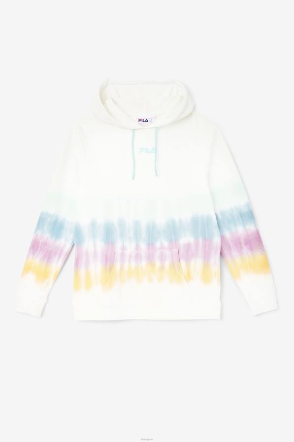 2HNL1529 бяла боя за вратовръзка FILA aerolynn hoodie tie dye white tie dye fila
