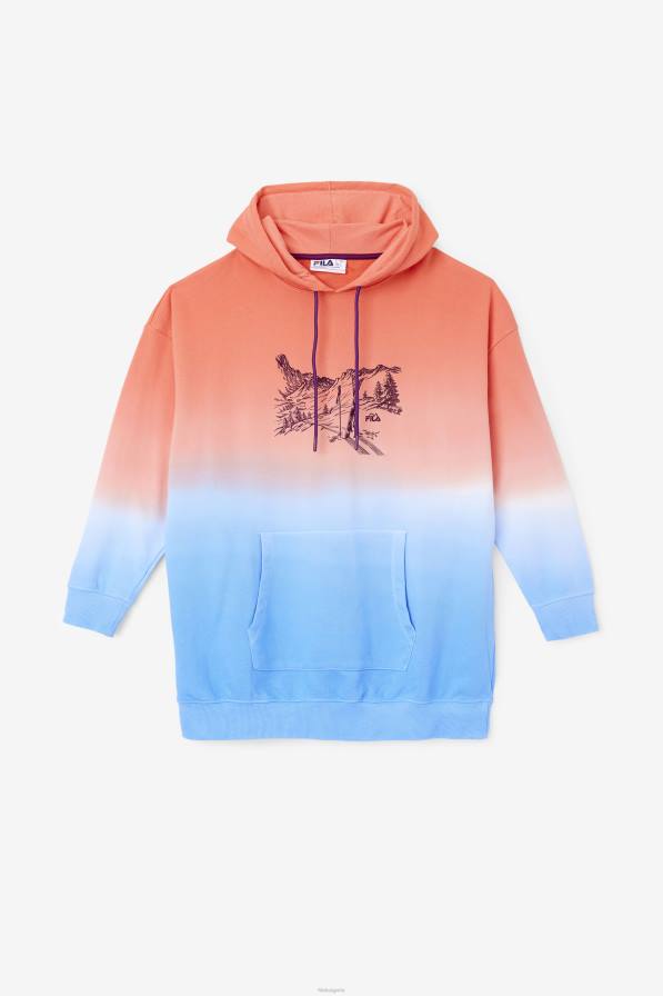 2HNL1535 портокал/харизма/кайен FILA destiny oversized hoodie orange/charisma/cayenne fila