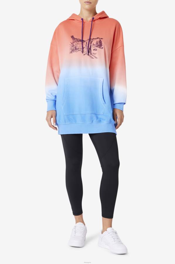 2HNL1535 портокал/харизма/кайен FILA destiny oversized hoodie orange/charisma/cayenne fila