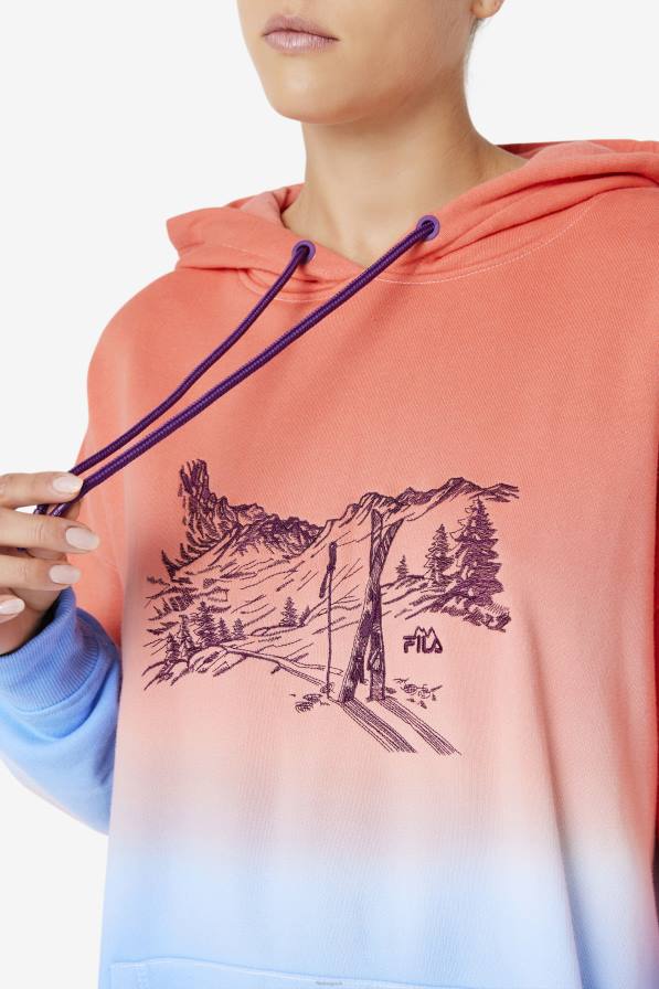 2HNL1535 портокал/харизма/кайен FILA destiny oversized hoodie orange/charisma/cayenne fila