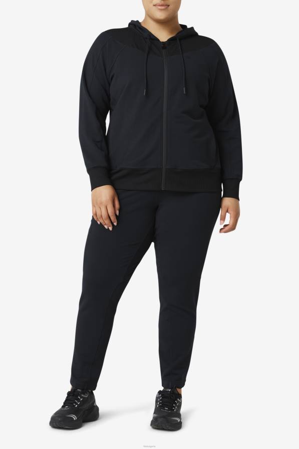 2HNL1886 черен FILA fi-lux тънка качулка с пълен цип fila black